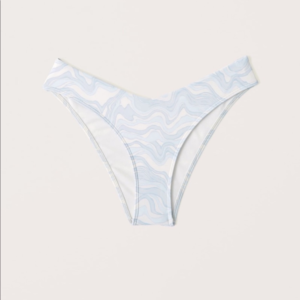 A&F Blue Pattern Bikini Bottom and matching Sarong